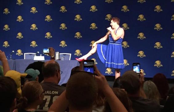 Video: John Barrowman Rocks A TARDIS Dress At Dragon Con