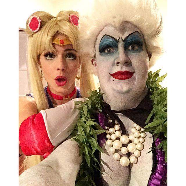 Colton Haynes as Ursula and Emily Bett Rickard as Sailor Moon