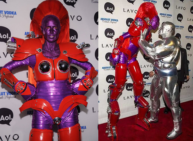Known as the Queen of Halloween, here's Heidi Klum and Seal as robots