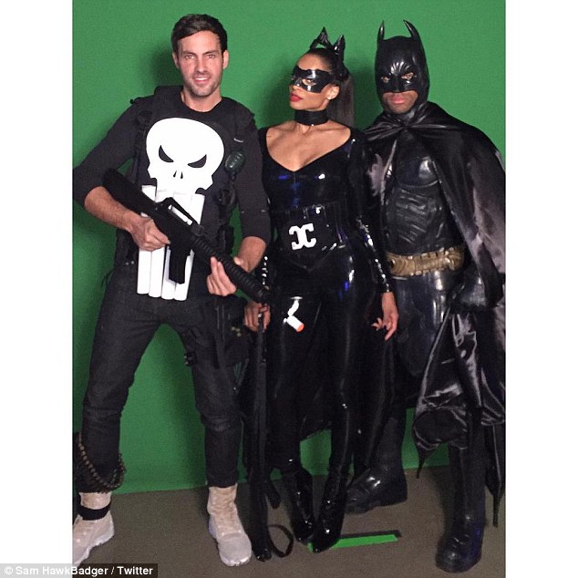 Jeff Dye as the Punisher, Ciara as Catwoman, and  Russell Wilson as Batman