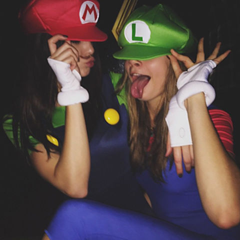 Kendall Jenner and Cara Delevingne as Mario and Luigi