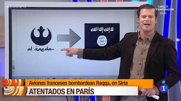 Spanish-TV-reporter-confuses-Star-Wars-symbol-for-al-Qaida-logo