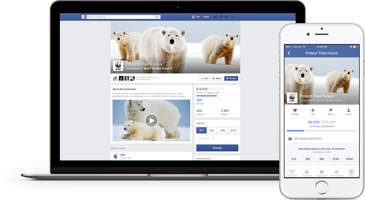 Facebook Launches Fundraiser Pages For Nonprofits