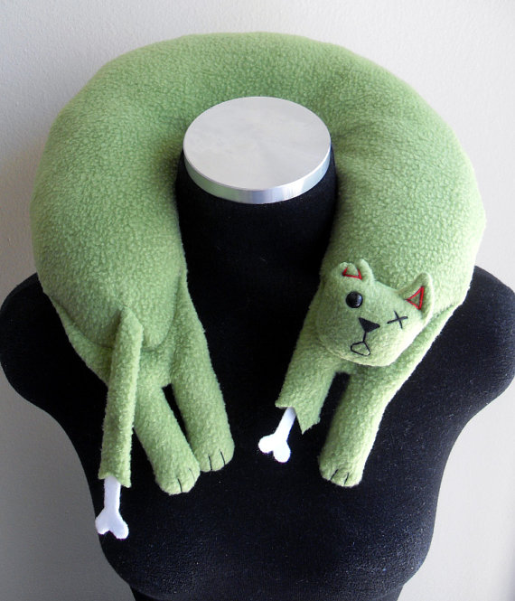 Zombie Cat Neck Pillow - ComfortbyFeliciaRose