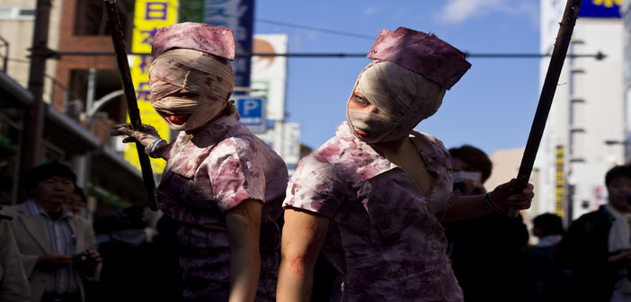 Silent Hill cosplayers at the 2014 Nipponbashi Street Festa in Osaka