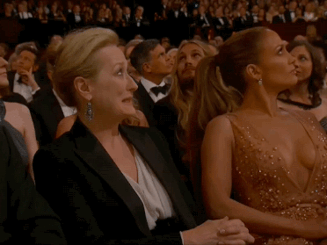 Meryl Streep reaction 2015 Oscars