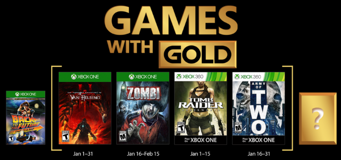 Games With Gold For January 2018