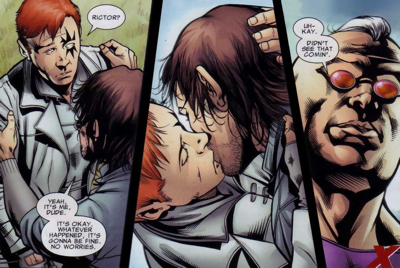 Shatterstar Rictor Kiss X-Force 2009