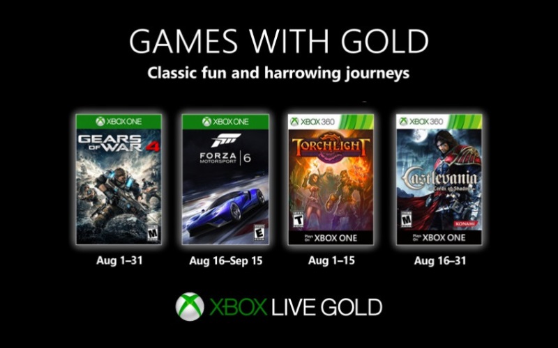 Xbox’s August Games With Gold Announced