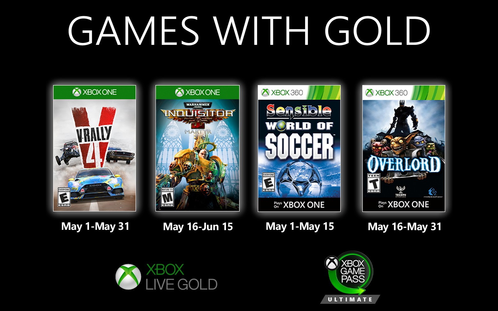 Xbox Games With Gold May 2020