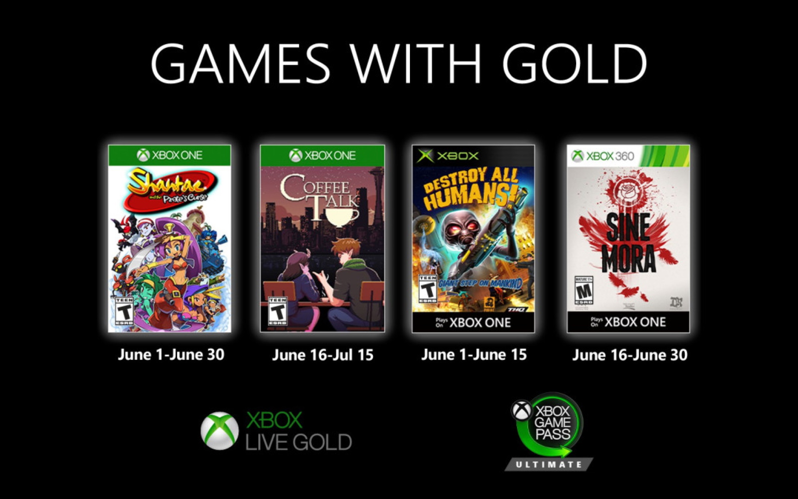 Xbox’x Games With Gold For June 2020