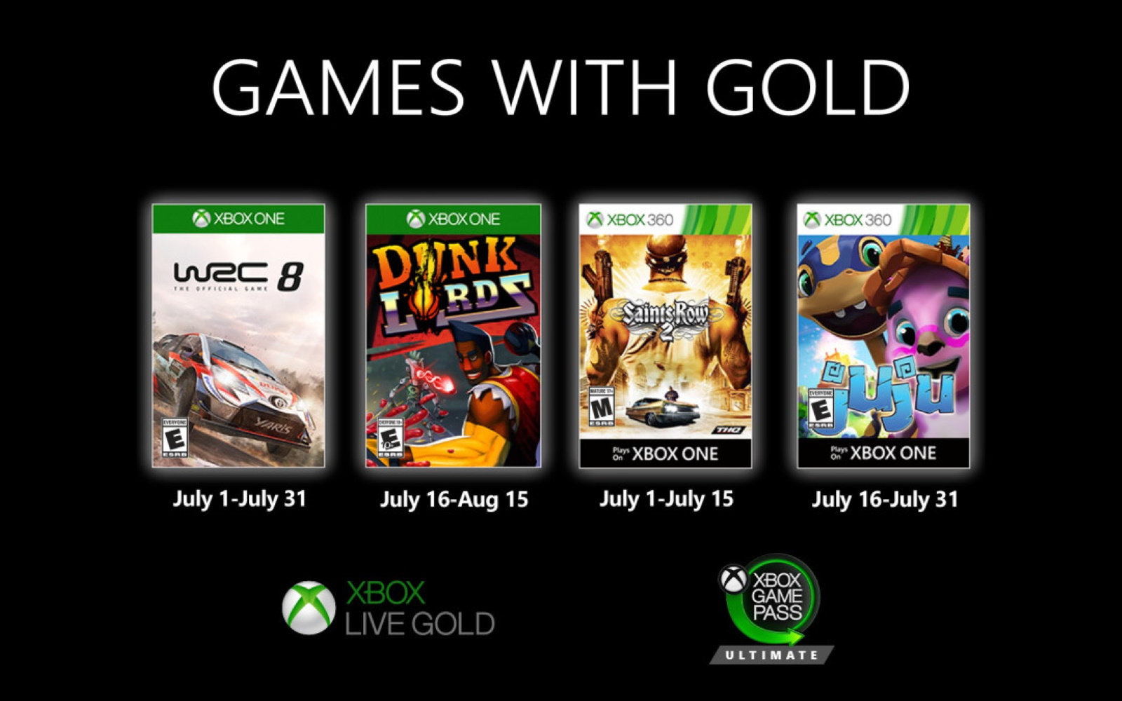 Xbox Games With Gold For July