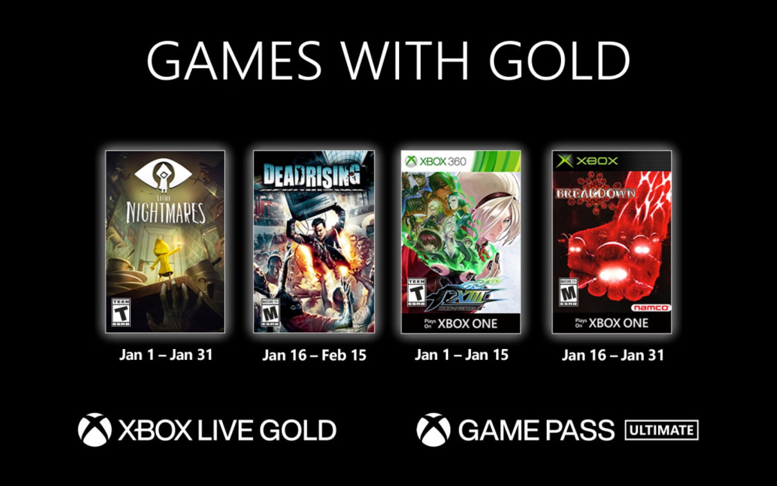 January’s Games With Gold Available This Week