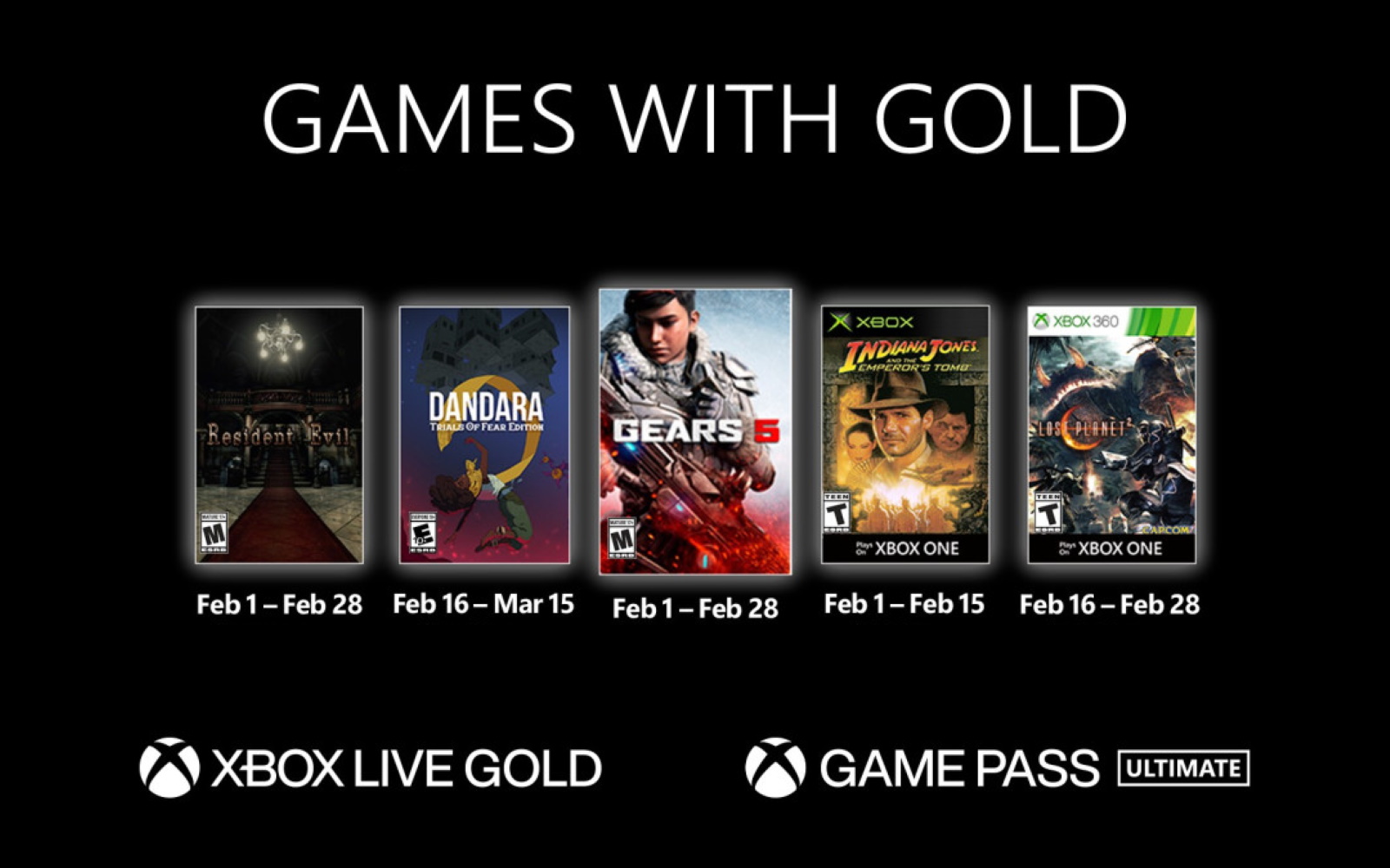 Xbox Announce February’s Games With Gold And Free-To-Play Games Update